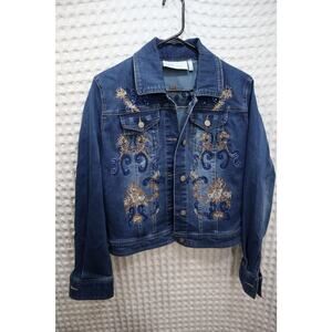 LaBellum Hillary Scott Embellished Denim Jacket sz M